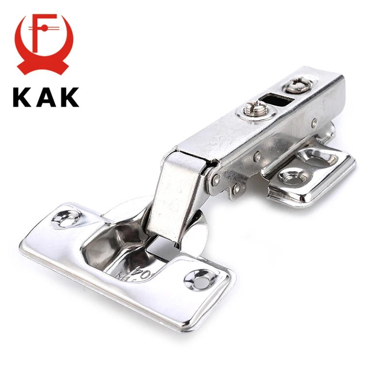 KAK 8 Pieces Stainless Steel Cabinet Hinges Soft Closing Hydraulic Door Hinge Damper Buffer Kitchen Cabinet Furniture Hardware