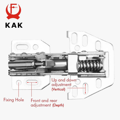 KAK Hydraulic Cabinet Hinges Soft Closing Kitchen Damper Buffer Door Closer RV Camper Car Door Support Furniture Hinge Hardware