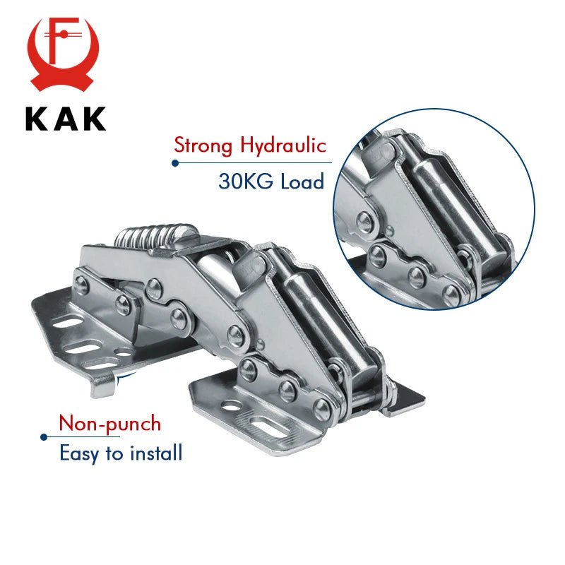 KAK Hydraulic Cabinet Hinges Soft Closing Kitchen Damper Buffer Door Closer RV Camper Car Door Support Furniture Hinge Hardware