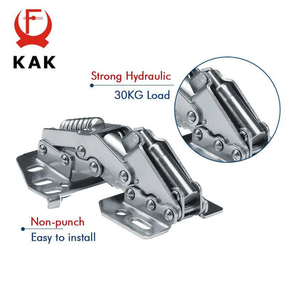 KAK Hydraulic Cabinet Hinges Soft Closing Kitchen Damper Buffer Door Closer RV Camper Car Door Support Furniture Hinge Hardware