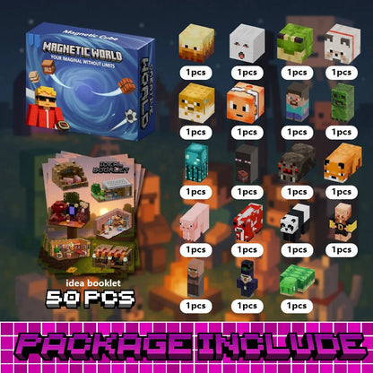 Magnetic Building Blocks Toy Storage Box Set Can Place Figures Magnet Cube Construction Brick Toys Gift for Boys Girls Children