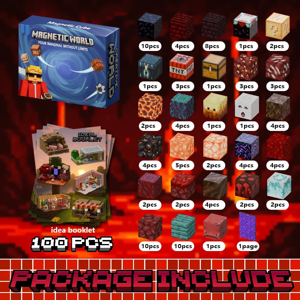 Magnetic Building Blocks Toy Storage Box Set Can Place Figures Magnet Cube Construction Brick Toys Gift for Boys Girls Children