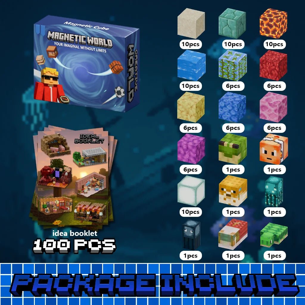 Magnetic Building Blocks Toy Storage Box Set Can Place Figures Magnet Cube Construction Brick Toys Gift for Boys Girls Children