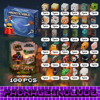 Magnetic Building Blocks Toy Storage Box Set Can Place Figures Magnet Cube Construction Brick Toys Gift for Boys Girls Children