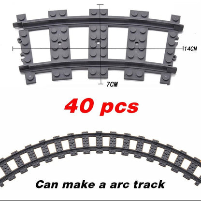 NEW City Trains Flexible Tracks Soft Straight Curved Rails Switch Building Block Creative Models Railways Toys For Kids Gifts