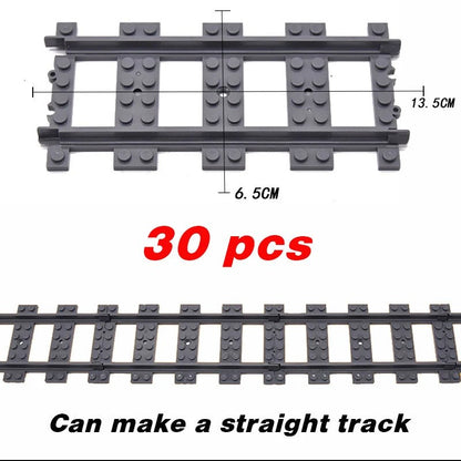 NEW City Trains Flexible Tracks Soft Straight Curved Rails Switch Building Block Creative Models Railways Toys For Kids Gifts