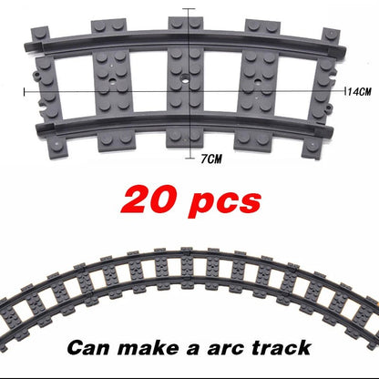 NEW City Trains Flexible Tracks Soft Straight Curved Rails Switch Building Block Creative Models Railways Toys For Kids Gifts