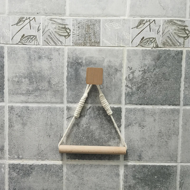 Toilet Paper Holder Wall Mounted WC Washroom Bathroom Accessories Wooden Rolling Paper Tissue Holder for Toilet Towel Rack