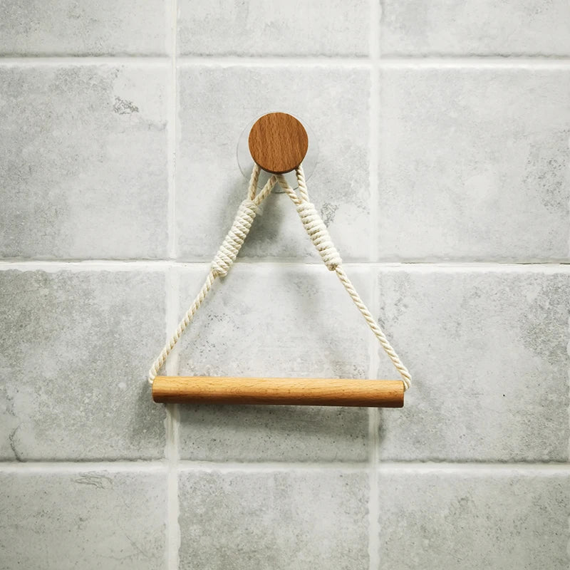 Toilet Paper Holder Wall Mounted WC Washroom Bathroom Accessories Wooden Rolling Paper Tissue Holder for Toilet Towel Rack