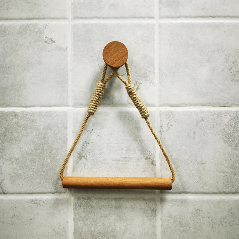 Toilet Paper Holder Wall Mounted WC Washroom Bathroom Accessories Wooden Rolling Paper Tissue Holder for Toilet Towel Rack