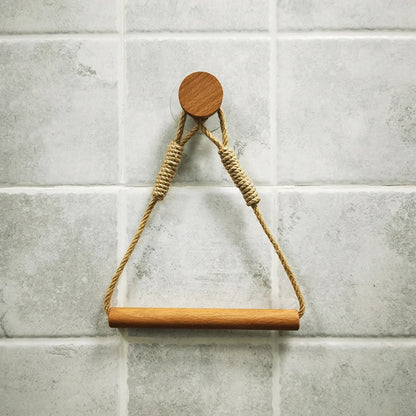 Toilet Paper Holder Wall Mounted WC Washroom Bathroom Accessories Wooden Rolling Paper Tissue Holder for Toilet Towel Rack