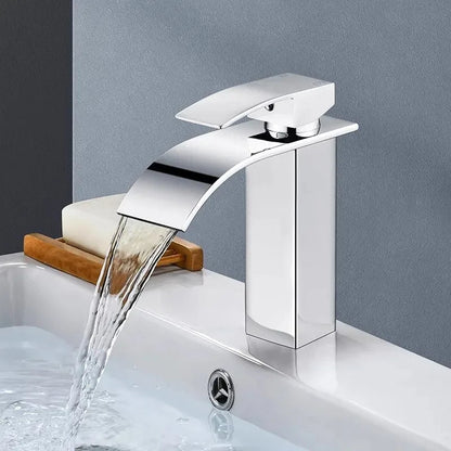 Waterfall Wash Basin Stainless Steel High And Low Faucet Black Hot And Cold Toilet Hotel Wash Basin Bathroom Home