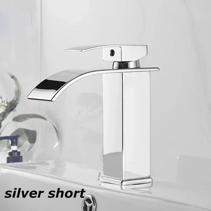 Waterfall Wash Basin Stainless Steel High And Low Faucet Black Hot And Cold Toilet Hotel Wash Basin Bathroom Home