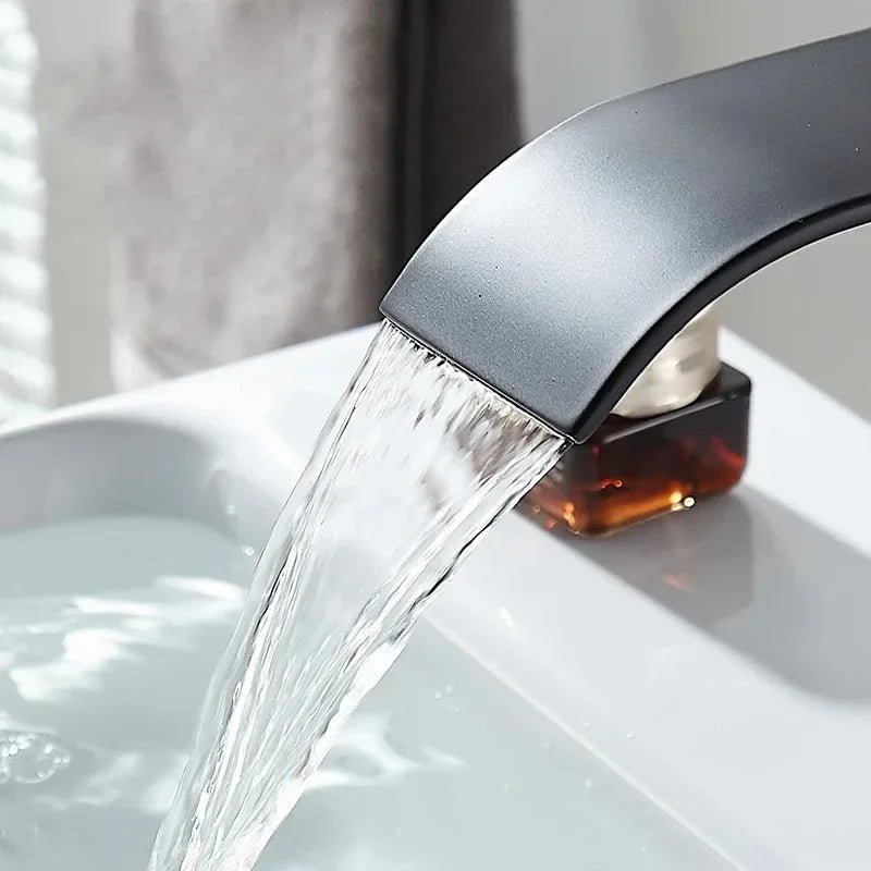 Waterfall Wash Basin Stainless Steel High And Low Faucet Black Hot And Cold Toilet Hotel Wash Basin Bathroom Home